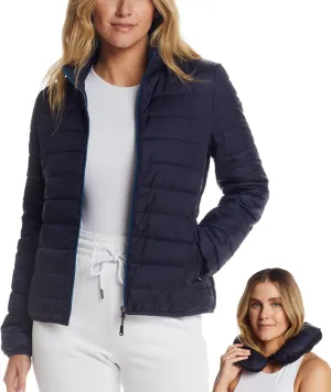 Weatherproof Womens Puffer Jackets - Packable Travel Neck Pillow Alternative Down Puffer Jacket Women (S-XXL)