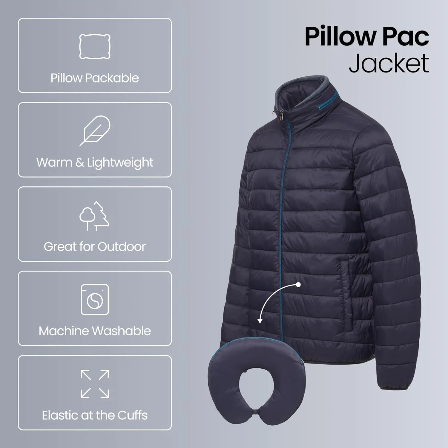 Weatherproof Womens Puffer Jackets - Packable Travel Neck Pillow Alternative Down Puffer Jacket Women (S-XXL)