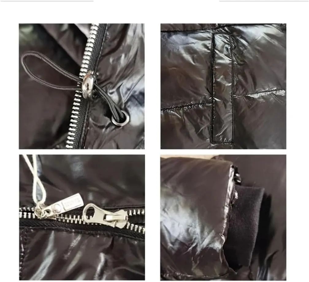 Woman Winter Jacket Thick Cotton Parkas Hooded Outerwear Warm Faux Fur Padded Quilted Coat