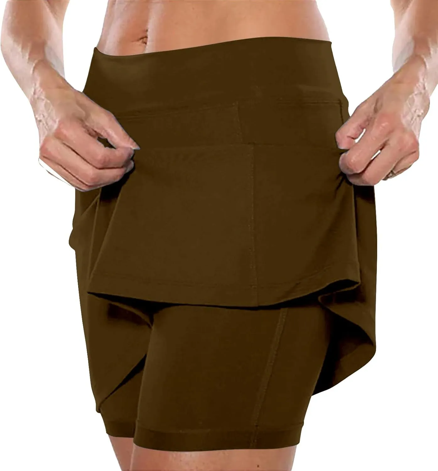 Womans Tennis Golf Skirts High Waisted Workout Athletic Skirt with Shorts Underneath Quick Dry Gym Running Skirt