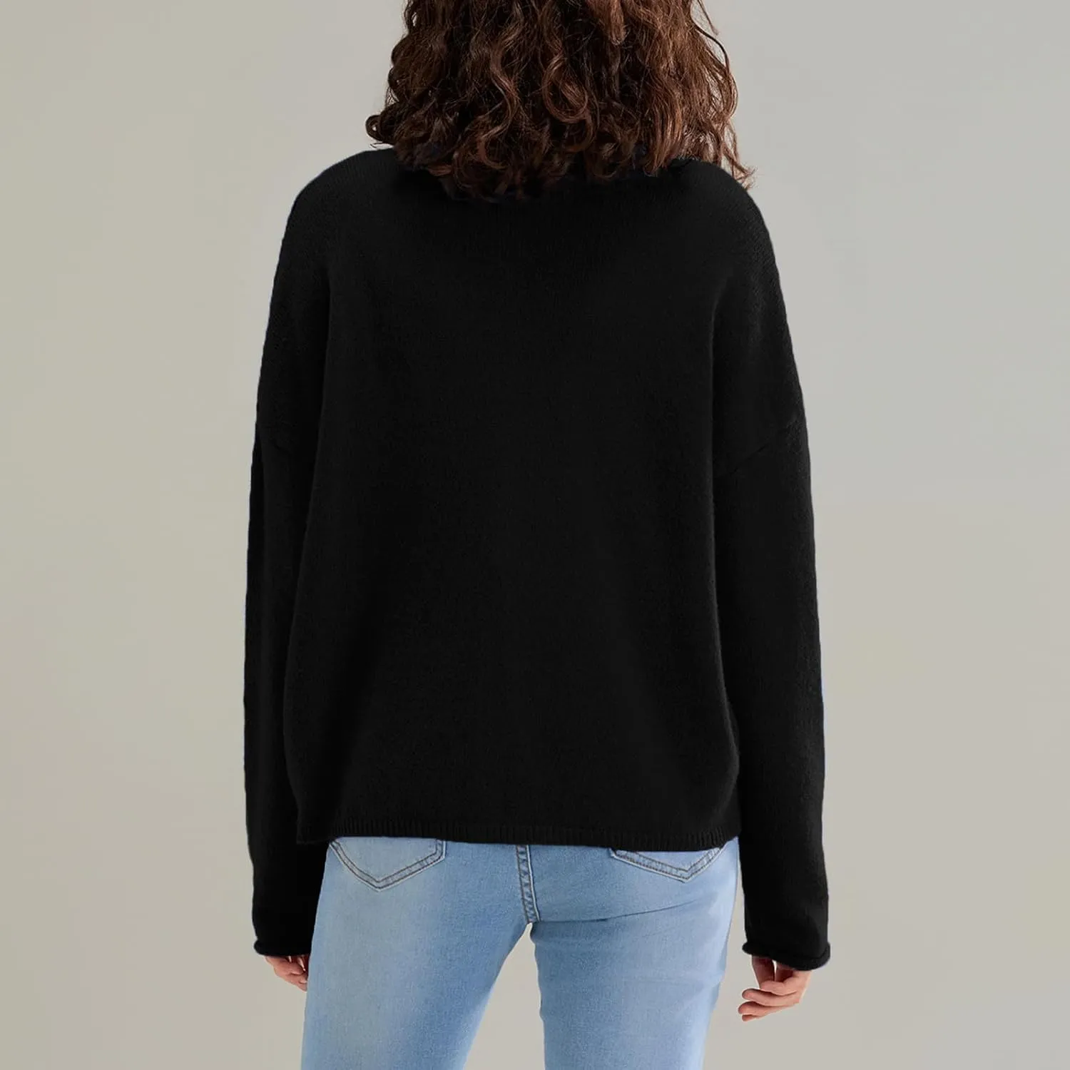 Women Casual Cardigan Sweater Lightweight Loose Crewneck Button Down Long Sleeve Basic Knit Tops