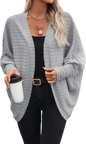 Women Houndstooth Blazer Jackets Batwing Long Sleeve Open Front Asymmetrical Cardigan Coat