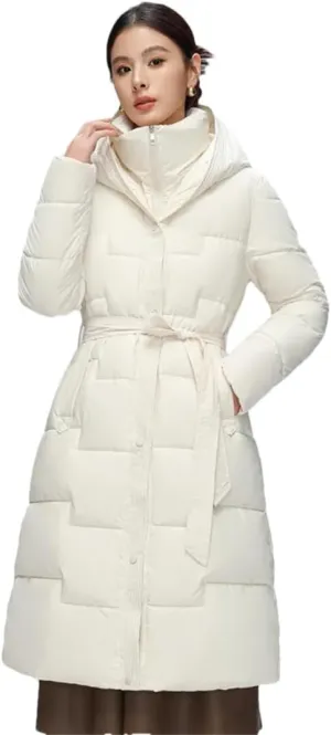 Women Windproof Down Coats Medium Long Styles Cotton Padded Jacket White Duck Down Puffer Hoodies Jackets