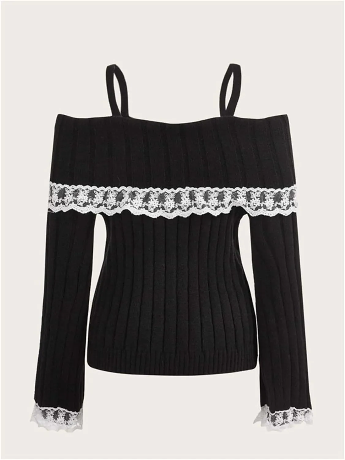 Women Y2k Bow Knit Sweater Loose Fit Long Sleeve Ribbon Drawstring Eyelet Cropped Jumper Going Out Coquette Clothes