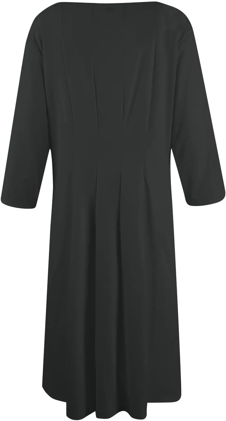 Womens 3/4 Sleeve Round Neck Casual Semi-Formal Cocktail Party A-Line Dress Vintage Elegant Mid-Length Dress