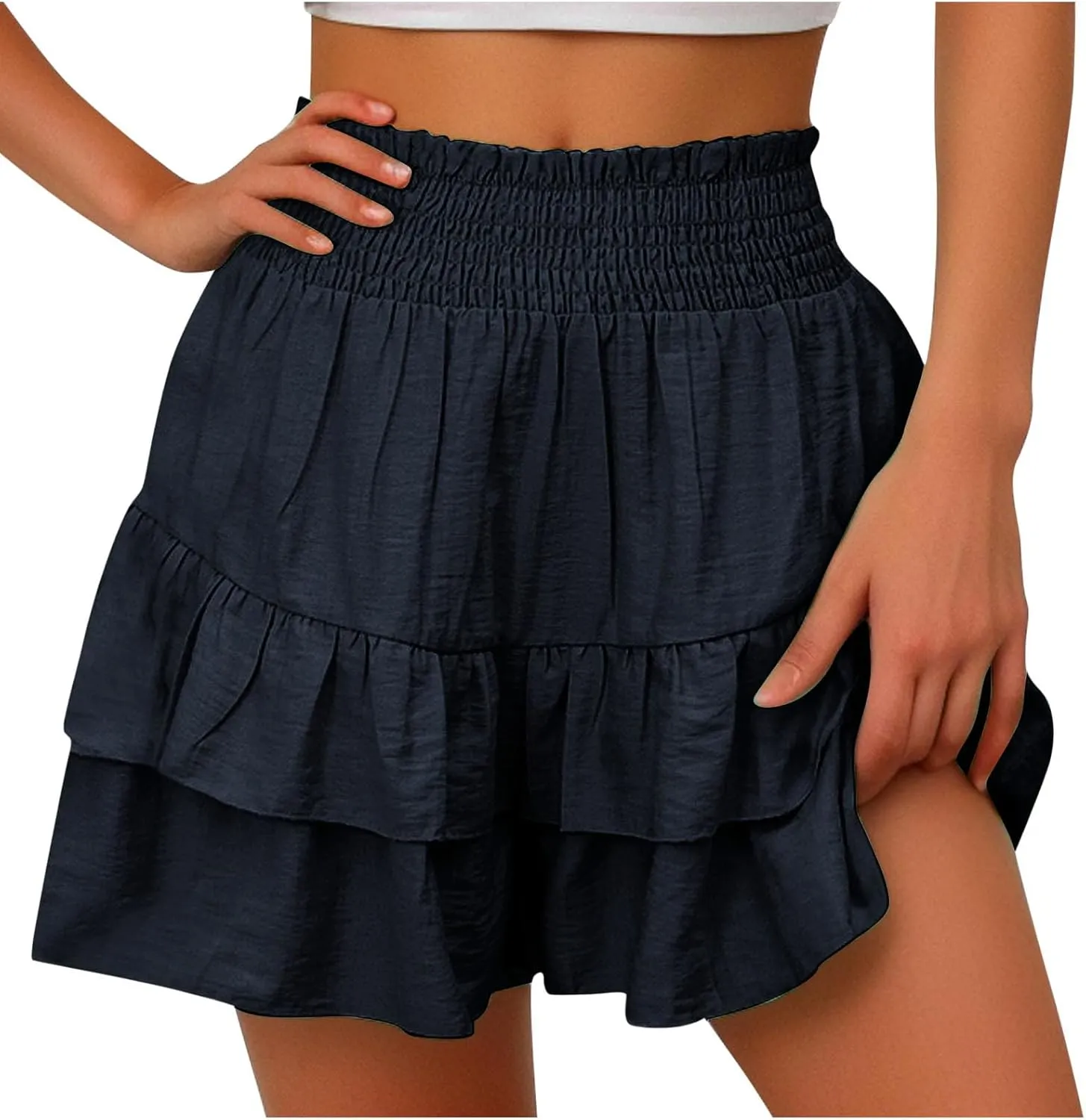 Womens High Waisted Ruffle Shorts Flowy Workout Running Tennis Skorts Baggy Summer Casual Cute Beach Short Pants 2025