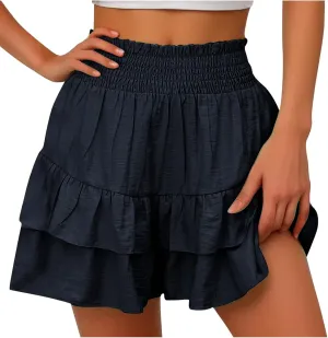Womens High Waisted Ruffle Shorts Flowy Workout Running Tennis Skorts Baggy Summer Casual Cute Beach Short Pants 2025