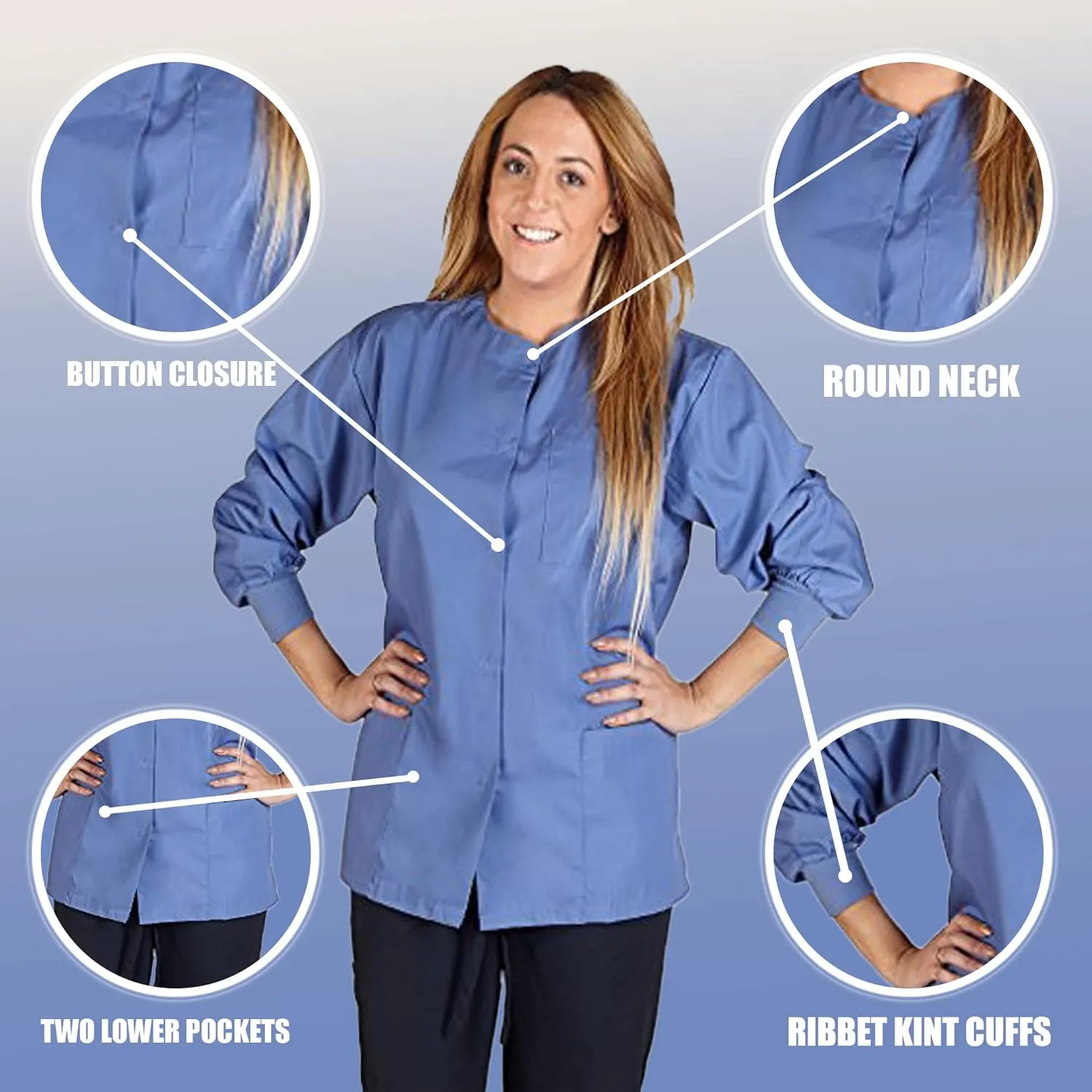 Women's Scrub Jacket Warm Up Medical Scrub Jackets for Women