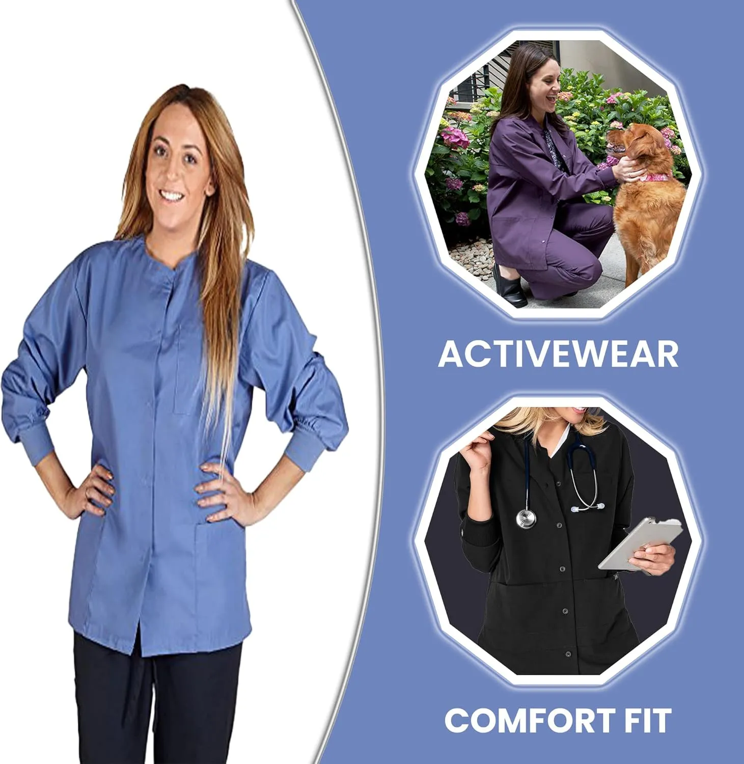 Women's Scrub Jacket Warm Up Medical Scrub Jackets for Women