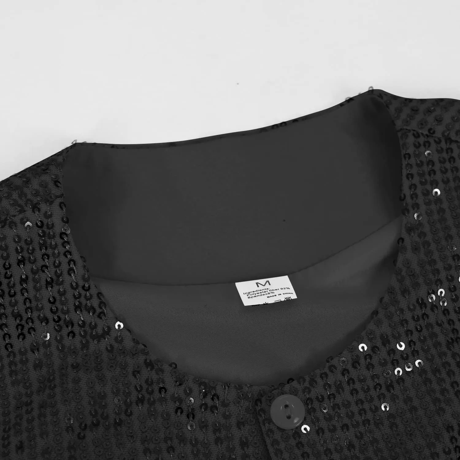 Women's Sequin Jacket Button Long Sleeve Casual Party Sparkle Blazer