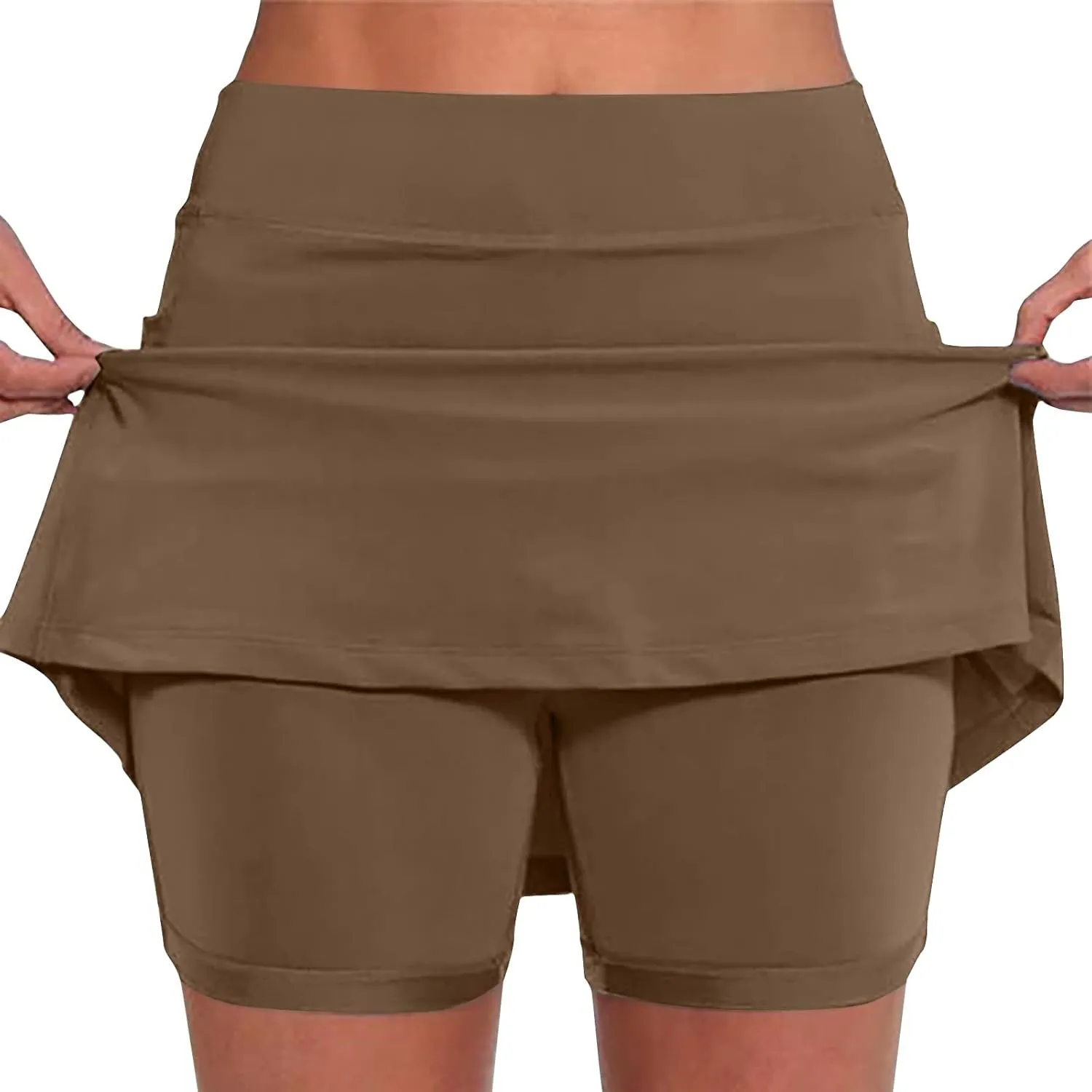 Womens Skorts with Pockets Tummy Control Plus Size Skorts Dressy Casual High Waist Athletic Shorts Trendy Skirts