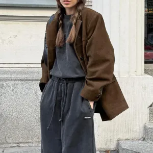 Womens Vintage Suede Jacket Coquette Oversized Faux Leather Jackets Old Money Aesthetic Motorcycle Coats Fall Outfits