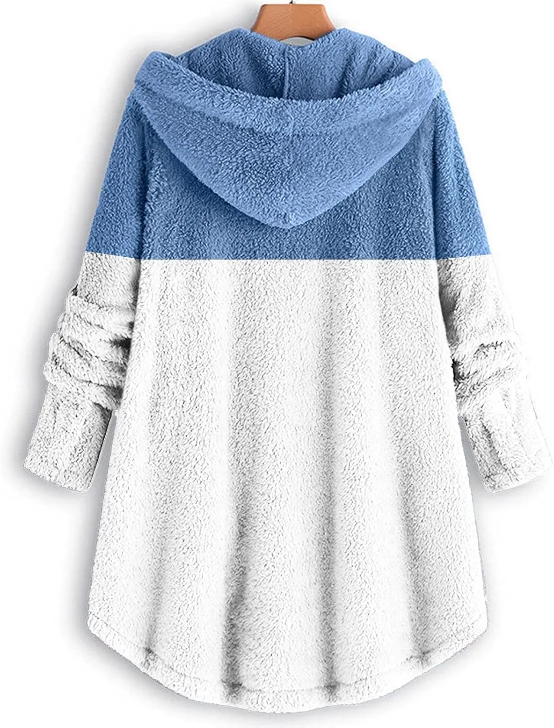 Womens Winter Jacket Coats Button Hem Plus Size Hoodie Top Sweater Blouse Thermal Sweatshirt Outerwear Women