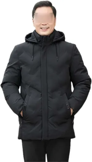 Yeuyyben Winter Zipper Male Casual Cotton Padded Coat Hooded Windbreaker Parkas Outwear Thick Jacket