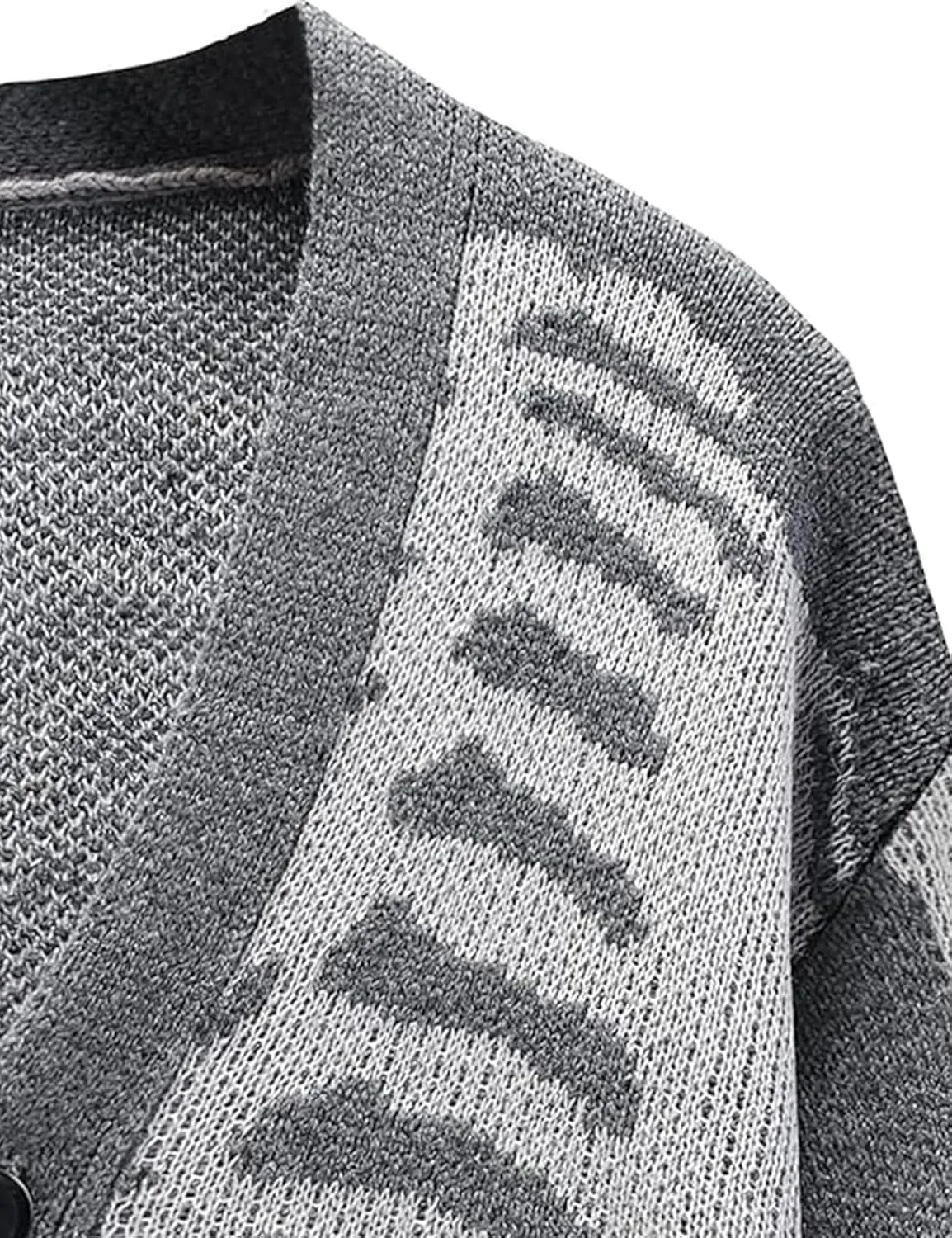 Yimoon Men's Skeleton Print Cardigan Sweaters Casual V Neck Button Down Open Front Sweater Coats
