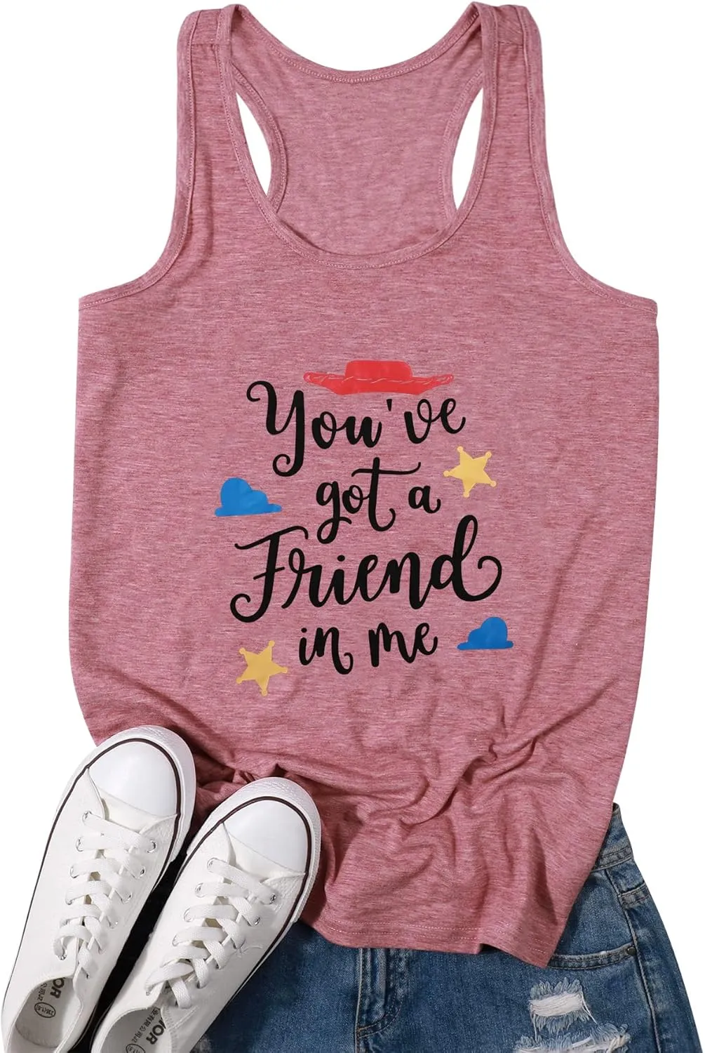 You've Got a Friend in Me T Shirt Women Funny Letter Print Shirts Cute Graphic Tee Casual Summer Short Sleeve Tops