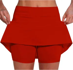 Zkuisw Shorts for Women 2024 Fashion Mid-Waist Stretch Yoga Athletic Skirt Pants Casual Solid Sports Shorts Leggings Skorts
