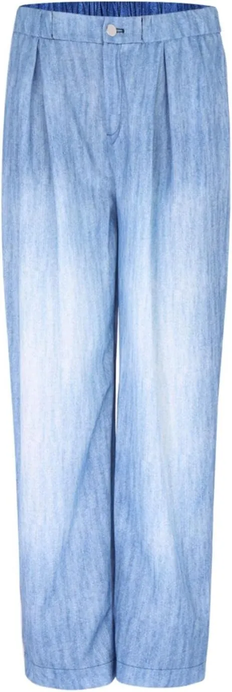 ZYXTIM Boho Pants for Women 2024 Plus Size Summer Trousers Elastic Waist Wide Leg Loose Casual Hawaiian Hippie Beach Pants